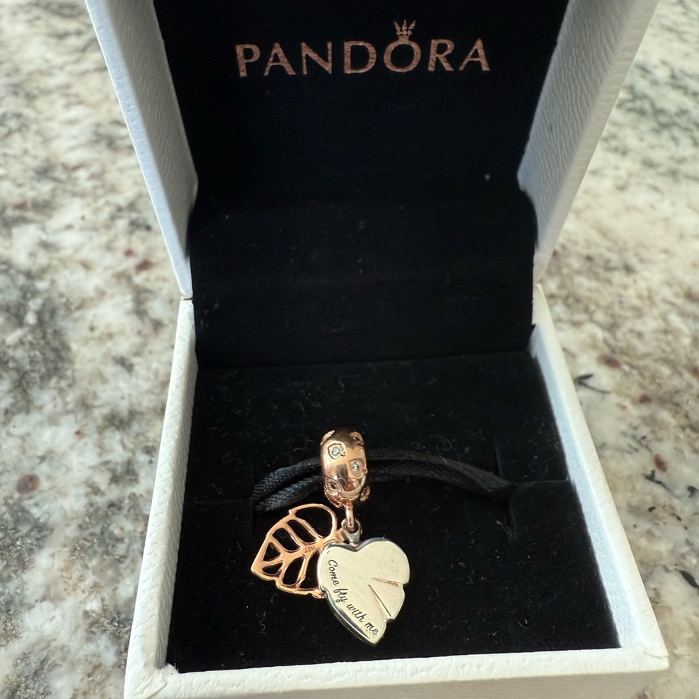 Pandora retired ~Come Fly With Me charm~ (silver/rose gold)
